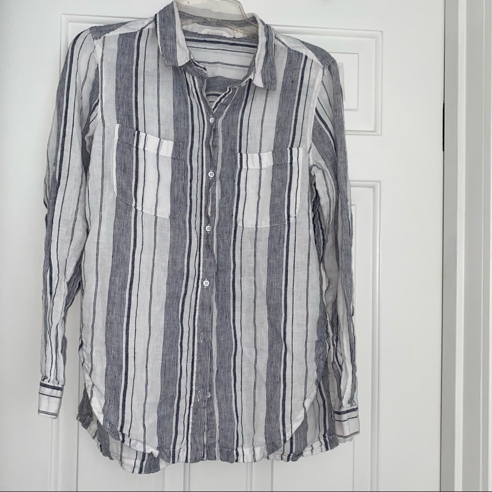 Athleta Linen Button Down Top - image 7
